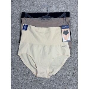 Nautica Intimates Seamless Shaping Briefs Panties 3 Pack Bonded‎ Edge Small-READ